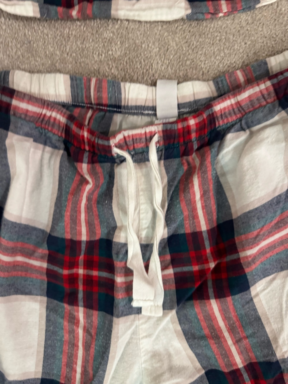 stars above Red White and Green Plaid Two-Piece Pajama Set - Picture 3 of 8